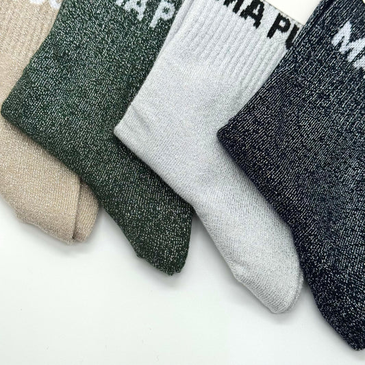 Chaussettes à Paillettes à Message " Ma Puce "