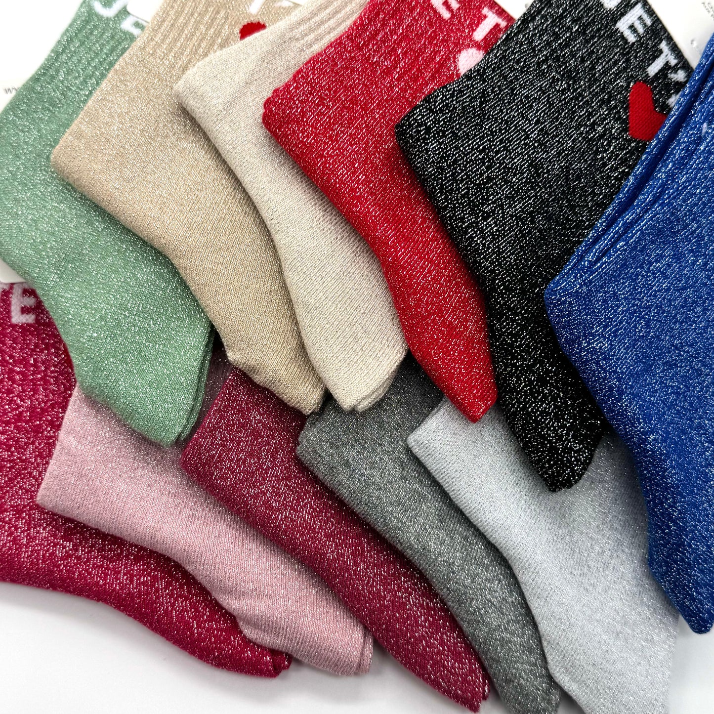 Chaussettes à Paillettes à Message "Je T'aime"