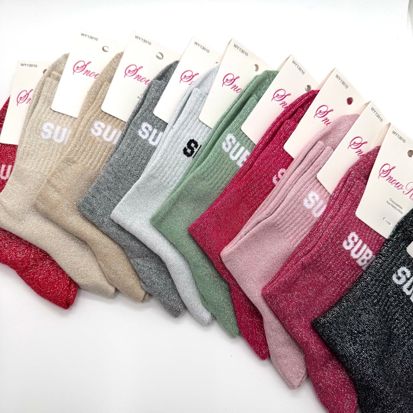 Chaussettes à Paillettes à Message " Sublime "