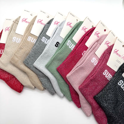 Chaussettes à Paillettes à Message " Sublime "
