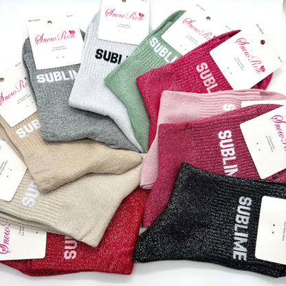Chaussettes à Paillettes à Message " Sublime "