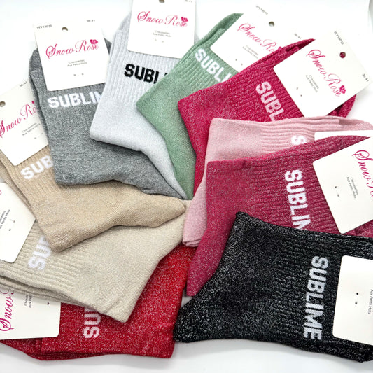 Chaussettes à Paillettes à Message " Sublime "