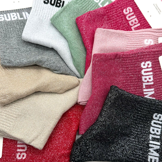 Chaussettes à Paillettes à Message " Sublime "