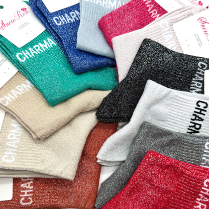 Chaussettes à Paillettes à Message " Charmante "