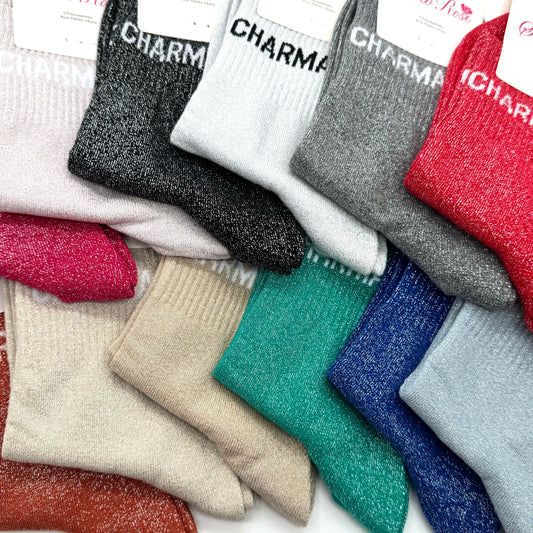 Chaussettes à Paillettes à Message " Charmante "