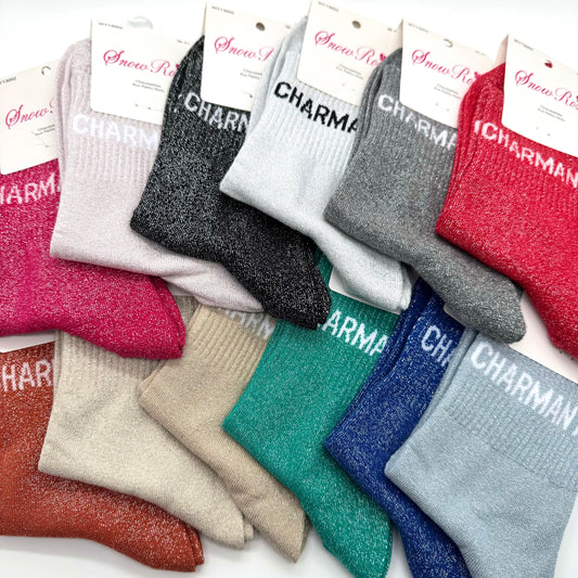 Chaussettes à Paillettes à Message " Charmante "