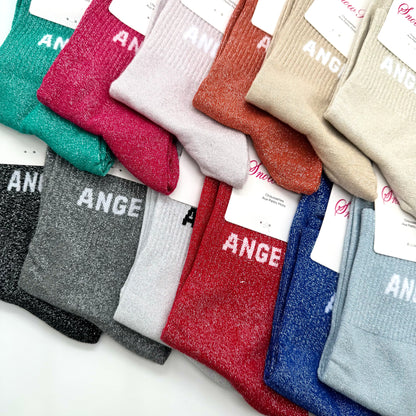 Chaussettes à Paillettes à Message " Ange "