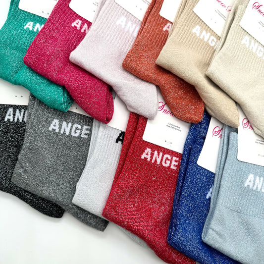 Chaussettes à Paillettes à Message " Ange "