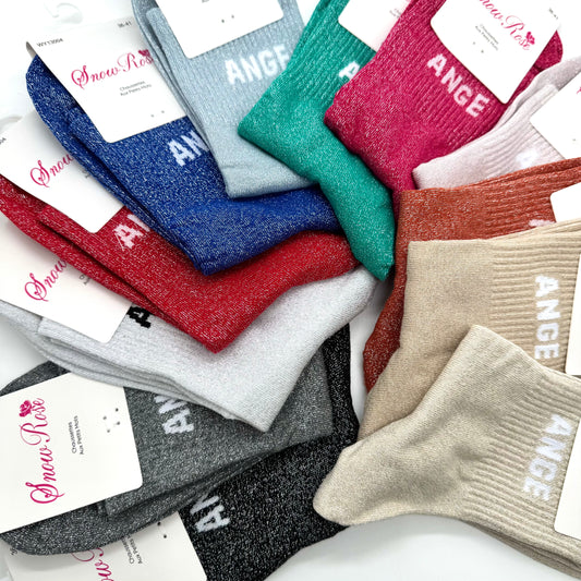 Chaussettes à Paillettes à Message " Ange "