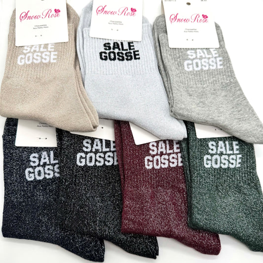 Chaussettes à Paillettes à Message " SALE GOSSE "