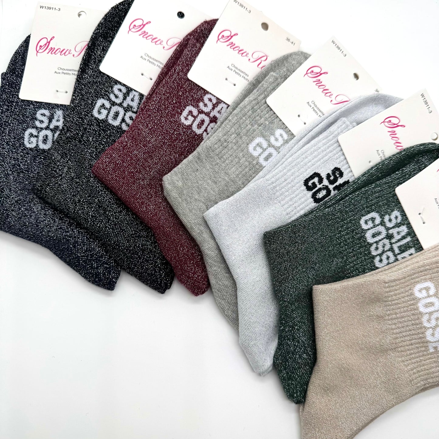 Chaussettes à Paillettes à Message " SALE GOSSE "