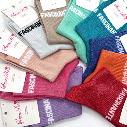 Chaussettes à Paillettes à Message " Fascinante "