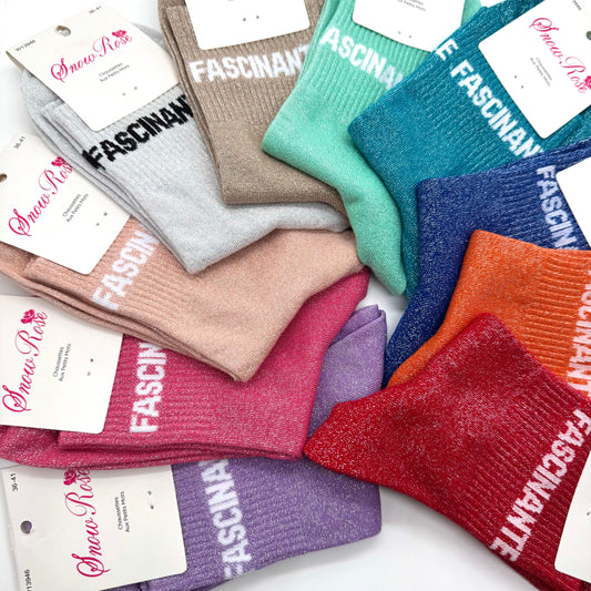 Chaussettes à Paillettes à Message " Fascinante "