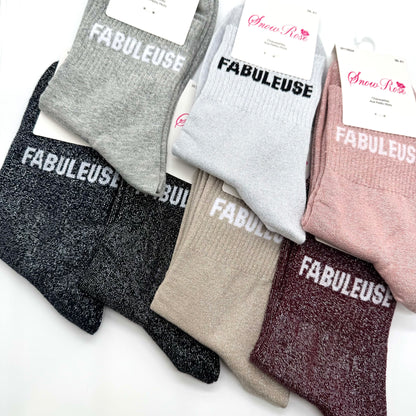 Chaussettes à Paillettes à Message "Fabuleuse"