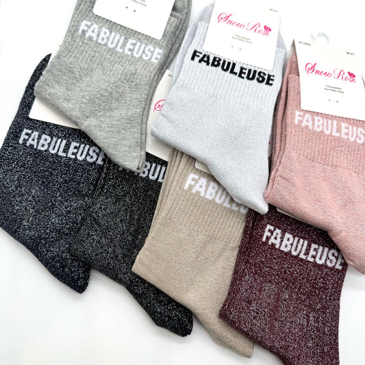 Chaussettes à Paillettes à Message "Fabuleuse"