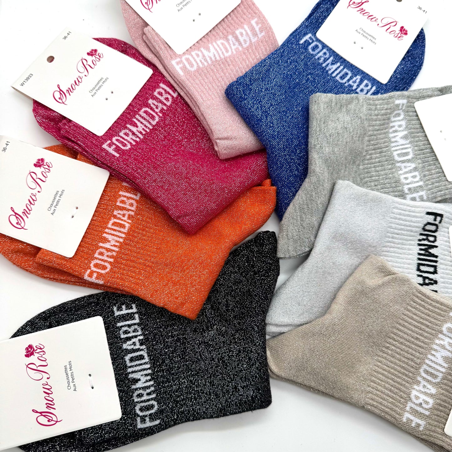 Chaussettes à Paillettes à Message " Formidable "