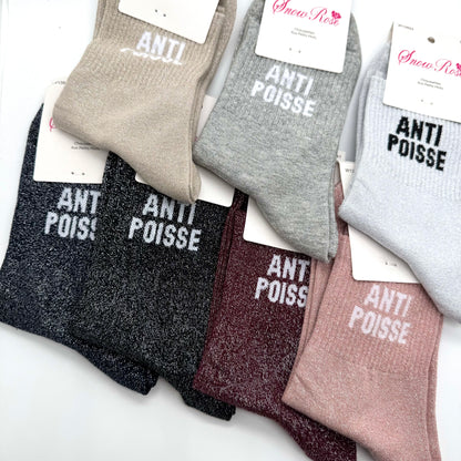 Chaussettes à Paillettes à Message "Anti Poisse"