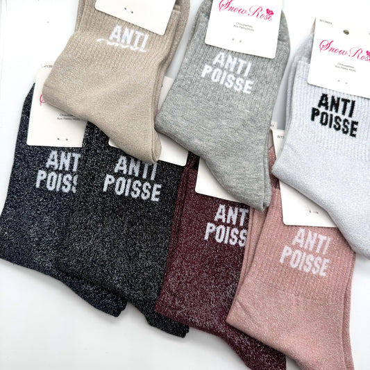 Chaussettes à Paillettes à Message "Anti Poisse"