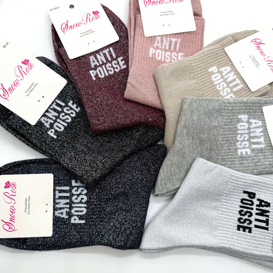 Chaussettes à Paillettes à Message "Anti Poisse"