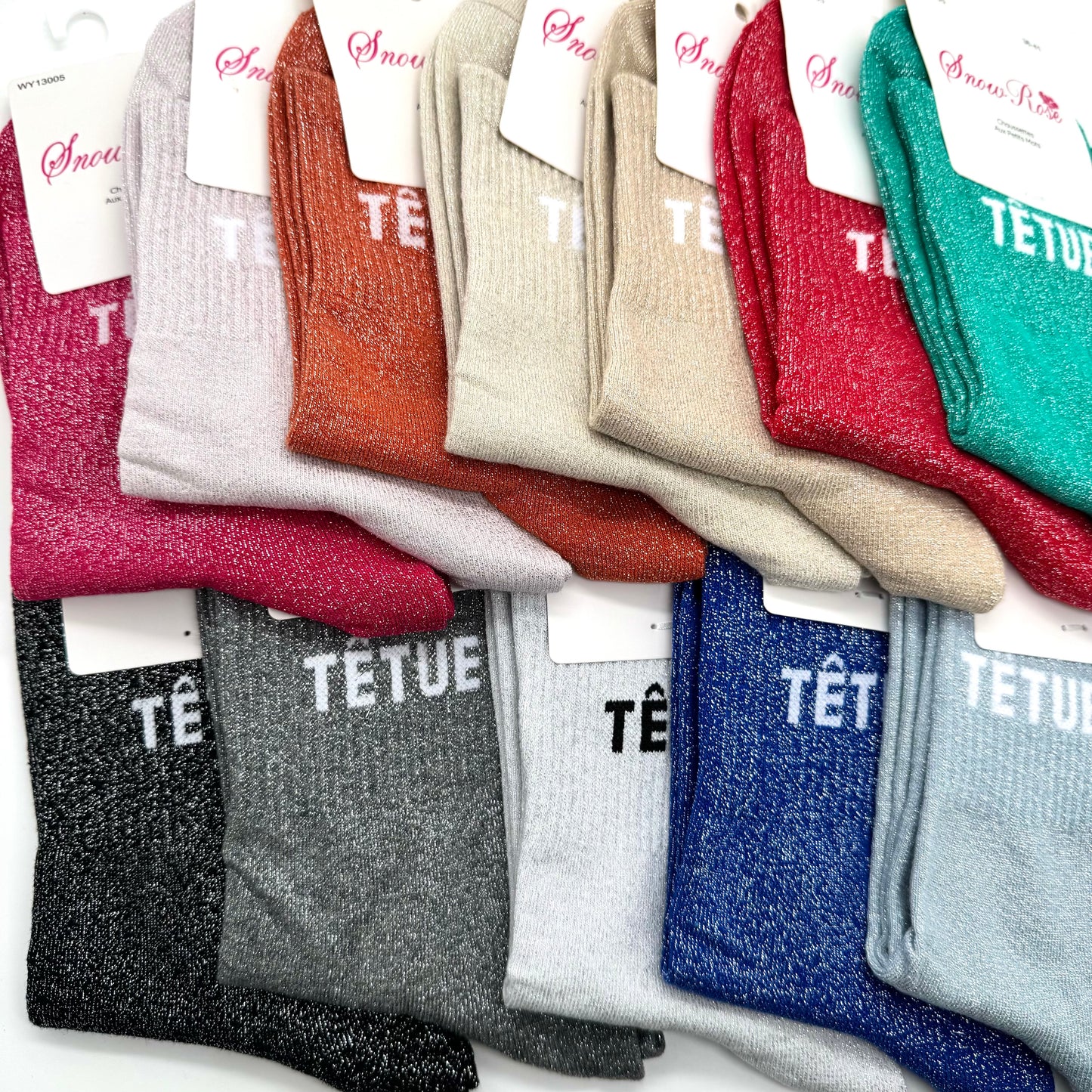 Chaussettes à Paillettes à Message " Têtue "