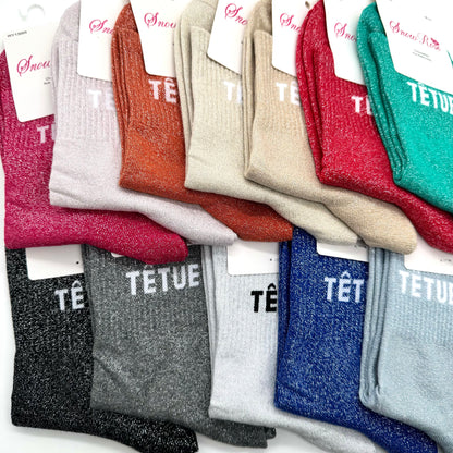Chaussettes à Paillettes à Message " Têtue "