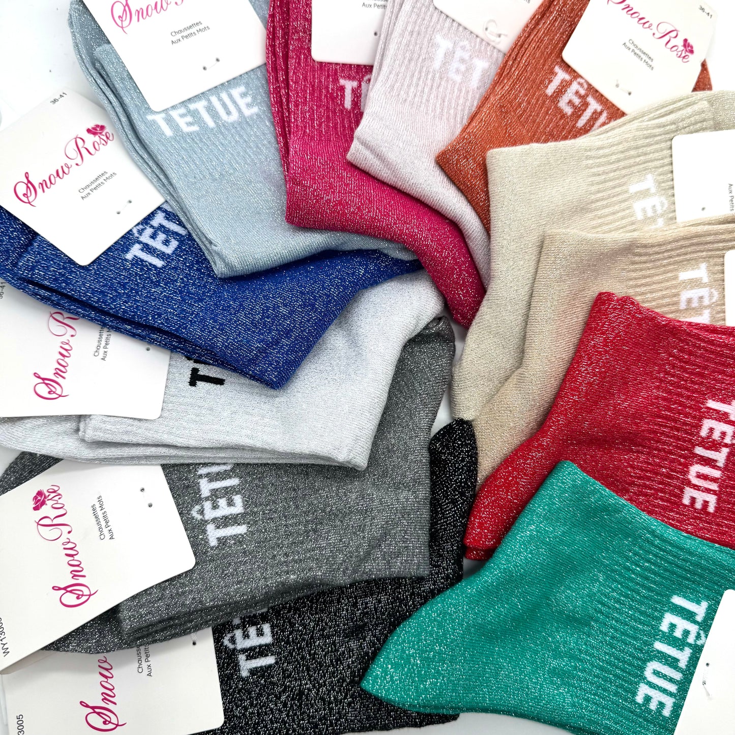 Chaussettes à Paillettes à Message " Têtue "