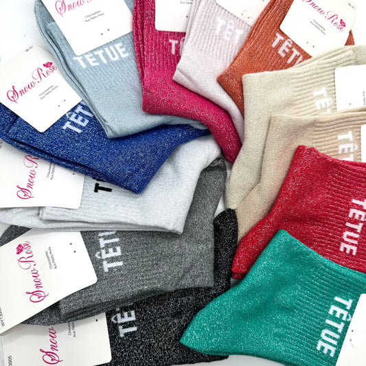 Chaussettes à Paillettes à Message " Têtue "