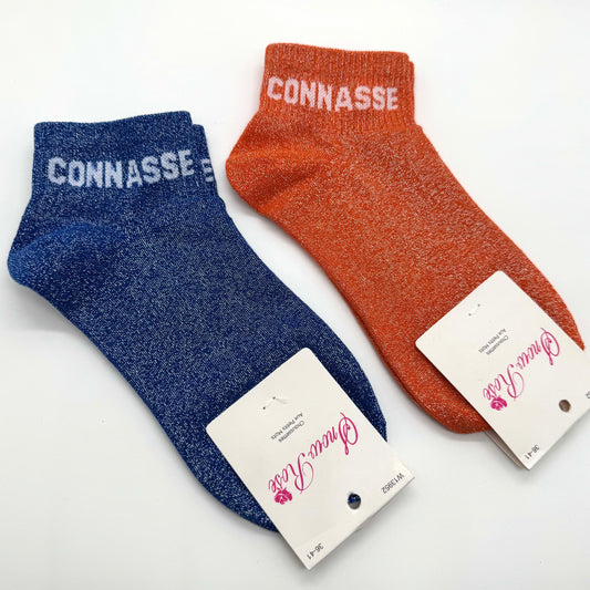 Chaussettes Socquettes à Paillettes à Message " Connasse "