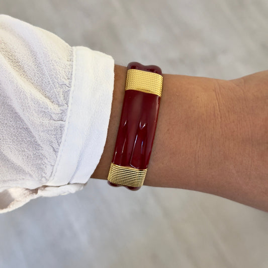 Bracelet Jonc Sienna bordeaux