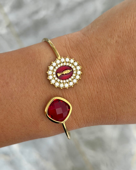 Bracelet Jonc Madone Rouge