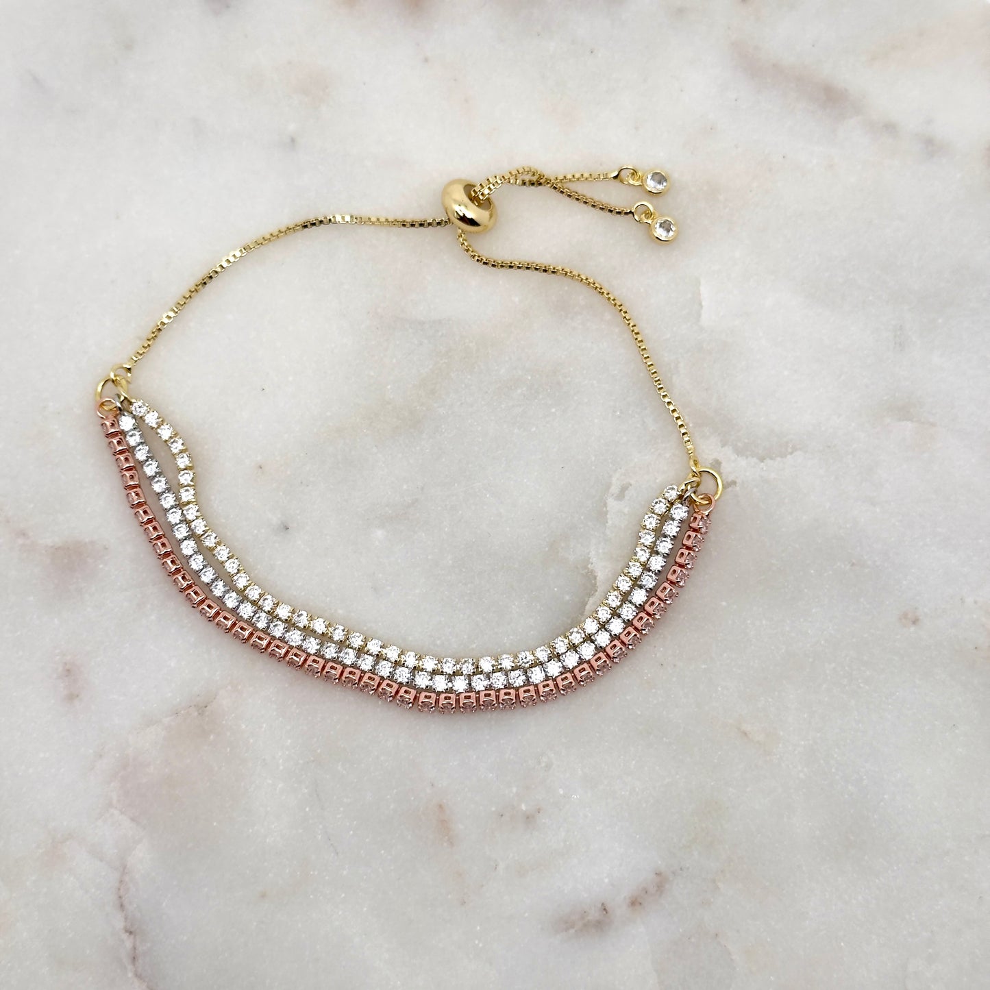 Bracelet Merry tricolore 3 rangs