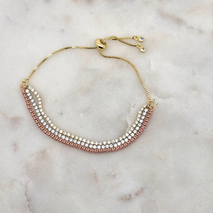 Bracelet Merry tricolore 3 rangs