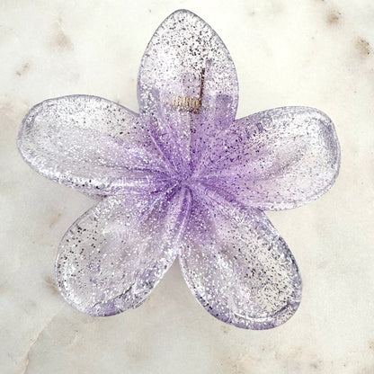 Pince à cheveux Fleur Paillettes transparentes