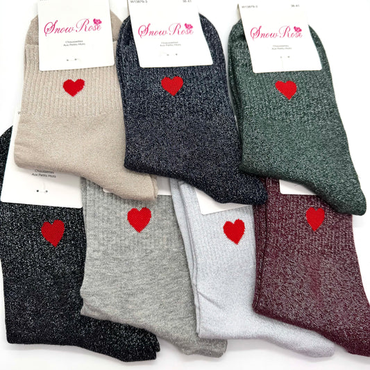 Chaussettes à Paillettes à Message Coeur "♥️"
