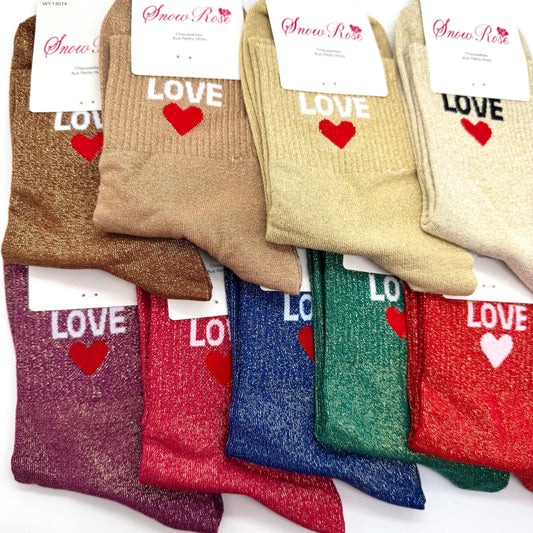 Chaussettes à Paillettes à Message " Love ♥️ "