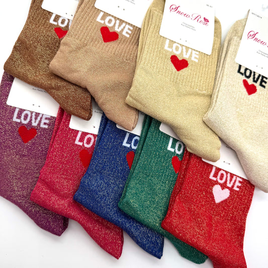 Chaussettes à Paillettes à Message " Love ♥️ "