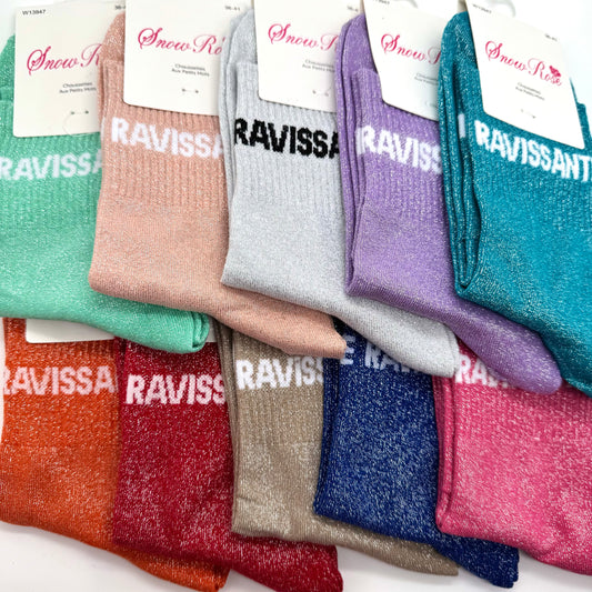 Chaussettes à Paillettes à Message " Ravissante "