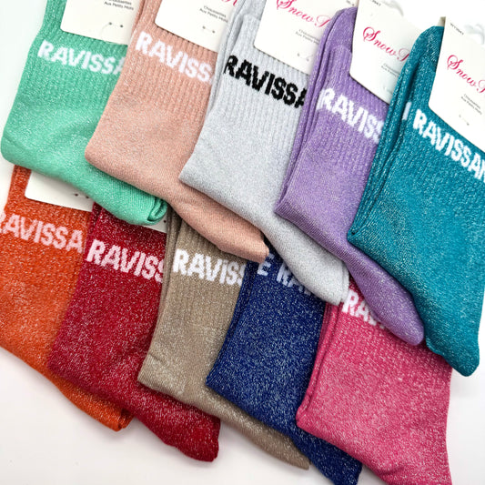 Chaussettes à Paillettes à Message " Ravissante "