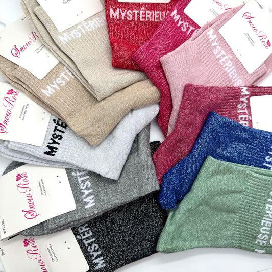 Chaussettes à Paillettes à Message " Mystérieuse "
