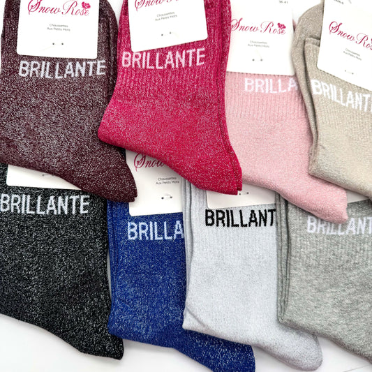 Chaussettes à Paillettes à Message " Brillante "
