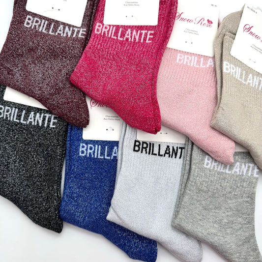 Chaussettes à Paillettes à Message " Brillante "