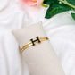 Bracelet jonc H noir double rang