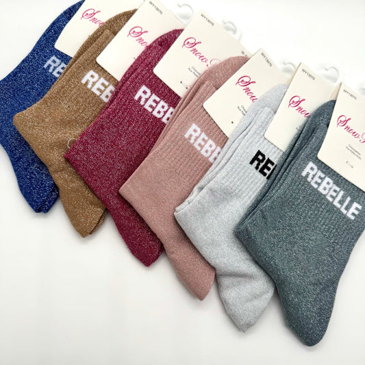 Chaussettes à Paillettes à Message " Rebelle "