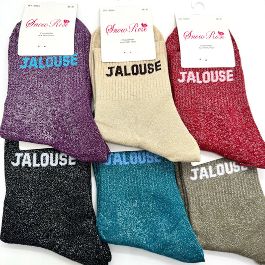 Chaussettes à Paillettes à Message " Jalouse "