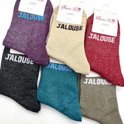 Chaussettes à Paillettes à Message " Jalouse "