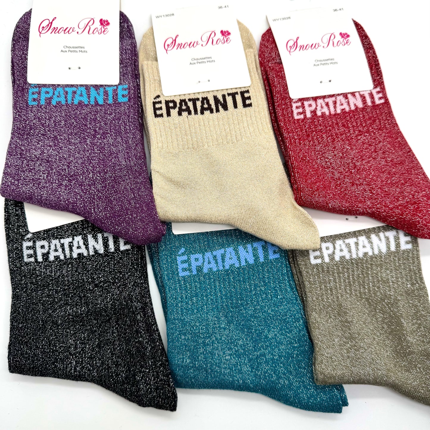 Chaussettes à Paillettes à Message " Epatante "