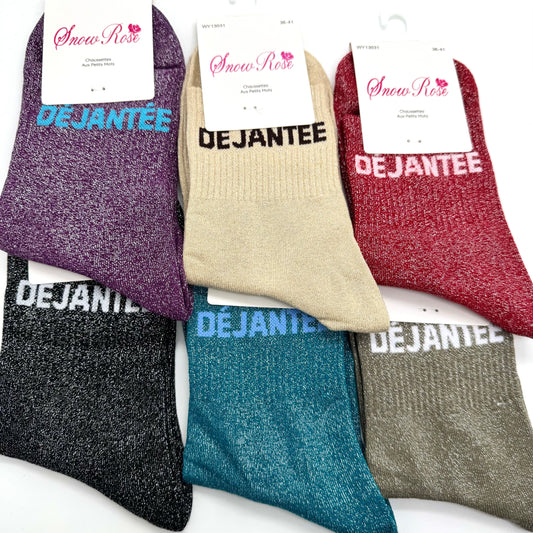 Chaussettes à Paillettes à Message " Déjantée "