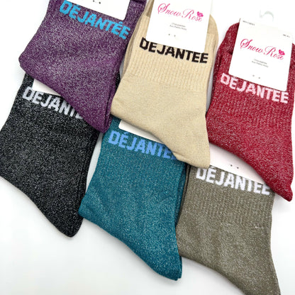 Chaussettes à Paillettes à Message " Déjantée "