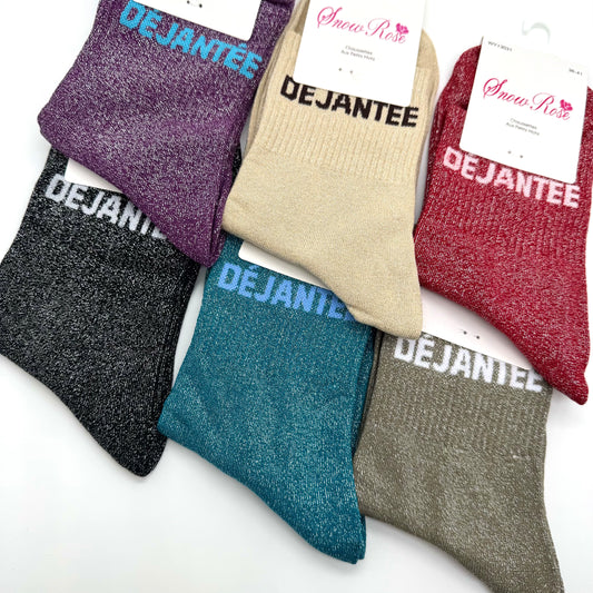 Chaussettes à Paillettes à Message " Déjantée "