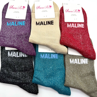 Chaussettes à Paillettes à Message " Maline "